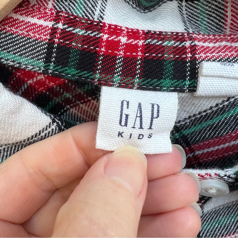 Gap Girls Christmas Plaid Shirt - Picture 6 of 6